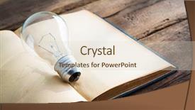  Presentation with light book - Presentation design with vintage book and light bulb background and a  colored foreground