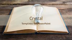  Presentation with light book - Presentation theme consisting of vintage book and light bulb background and a  colored foreground