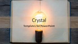  Presentation with flip book - Audience pleasing theme consisting of vintage book and light bulb backdrop and a  colored foreground