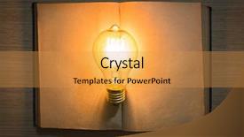  Presentation with light book - Presentation featuring vintage book and light bulb background and a  colored foreground