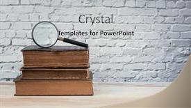  Presentation with vintage book - Presentation theme with vintage-book-and-magnifying-glass background and a light gray colored foreground
