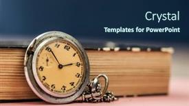  Presentation with vintage book - Amazing PPT layouts having vintage-book-and-pocket-watch backdrop and a navy blue colored foreground
