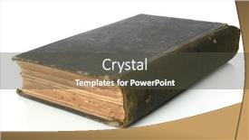  Presentation with vintage book - PPT theme with vintage-book-isolated-over-white background and a  colored foreground