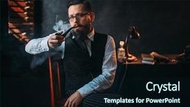  Presentation with 3d man sitting question mark - Slides featuring vintage book lamp - portrait of man sitting background and a wine colored foreground