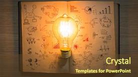  Presentation with light book - Presentation theme enhanced with vintage book of business graph background and a tawny brown colored foreground