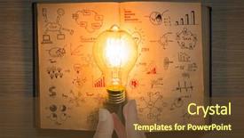  Presentation with light book - Presentation theme consisting of vintage book of business graph background and a tawny brown colored foreground