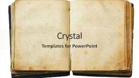  Presentation with vintage book - Cool new PPT layouts with vintage book with blank pages backdrop and a lemonade colored foreground