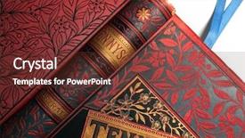  Presentation with vintage book - PPT layouts featuring vintage book with bookmark on white background background and a tawny brown colored foreground