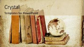  Presentation with pacific - PPT theme with vintage books and globe background and a soft green colored foreground