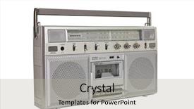  Presentation with boom box - Slide deck consisting of vintage boom box portable stereo background and a light gray colored foreground