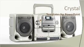  Presentation with boom box - Cool new presentation design with vintage-boom-box-radio-cd backdrop and a cream colored foreground