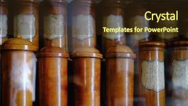  Presentation with bottles - Presentation design enhanced with vintage bottles in old pharmacy background and a  colored foreground