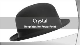  Presentation with black white vintage art - PPT theme featuring vintage bowler hat isolated background and a dark gray colored foreground