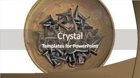  Presentation with nail salon beauty nails concept - Presentation design having vintage brass tray with tacks background and a tawny brown colored foreground