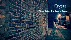  Presentation with dark night - Slide deck featuring vintage brick wall in a dark gritty and wet chicago alley at night after rain background and a ocean colored foreground