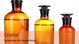  Presentation with bottles - Colorful PPT layouts enhanced with vintage brown - medicine bottles isolated on white backdrop and a gold colored foreground