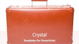  Presentation with luggage - Audience pleasing presentation theme consisting of vintage brown suitcase - isolated backdrop and a coral colored foreground