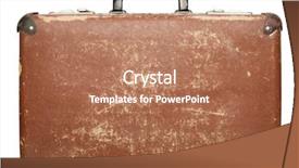 Presentation with suitcase - Presentation theme enhanced with vintage brown suitcase isolated background and a coral colored foreground