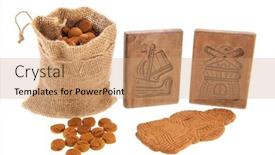  Presentation with sinterklaas - Amazing PPT theme having vintage candy for dutch sinterklaas holidays backdrop and a coral colored foreground