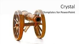  Presentation with war history - Beautiful presentation theme featuring civil war history - vintage cannon backdrop and a white colored foreground