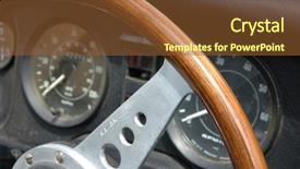  Presentation with vintage car - Cool new slide set with vintage car dashboard close up backdrop and a tawny brown colored foreground