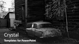  Presentation with vintage car - Presentation enhanced with vintage-car-near-the-wooden background and a dark gray colored foreground