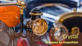  Presentation with vintage car - Slide set consisting of vintage-car-retro-technology-background background and a tawny brown colored foreground