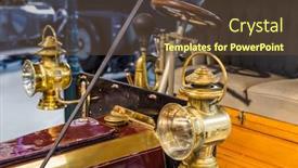  Presentation with vintage car - Presentation theme featuring vintage-car-retro-technology-background background and a tawny brown colored foreground
