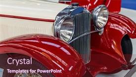  Presentation with vintage car - PPT layouts having vintage-car-retro-technology-background background and a tawny brown colored foreground