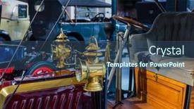  Presentation with vintage car - Slide deck having vintage-car-retro-technology-background background and a ocean colored foreground