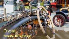  Presentation with vintage car - Cool new PPT layouts with vintage-car-retro-technology-background backdrop and a tawny brown colored foreground