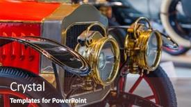  Presentation with vintage car - Slide set with vintage-car-retro-technology-background background and a tawny brown colored foreground