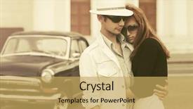  Presentation with vintage car - Cool new slides with vintage car stylish man backdrop and a yellow colored foreground