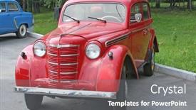  Presentation with vintage car - Beautiful slides featuring vintage-car backdrop and a gray colored foreground
