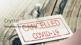  Presentation with covid coronavirus - Slide set featuring vintage-card-on-the-wood background and a soft green colored foreground