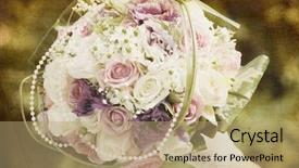  Presentation with wedding card - Beautiful presentation design featuring vintage card with bridal bouquet backdrop and a coral colored foreground