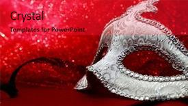  Presentation with vintage festival - PPT theme with vintage carnival mask in red background and a red colored foreground