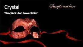  Presentation with masquerade mask - Beautiful slide set featuring vintage carnival mask on black backdrop and a black colored foreground