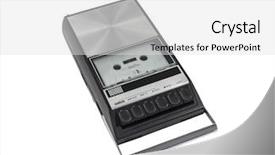  Presentation with tape recorder - Presentation theme with vintage cassette tape recorder isolated background and a white colored foreground