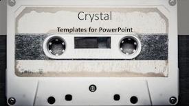  Presentation with cassette - Theme having vintage-cassette-tape background and a light gray colored foreground