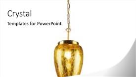  Presentation with clipping - PPT theme consisting of vintage chandelier isolated on white background with clipping path background and a white colored foreground