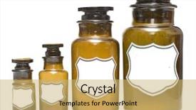  Presentation with chemical - PPT theme featuring vintage chemical bottles of different background and a yellow colored foreground