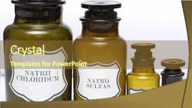  Presentation with chemical - Theme consisting of vintage chemical bottles of different background and a  colored foreground
