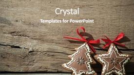  Presentation with vintage christmas - PPT theme featuring vintage christmas decoration over old wooden background background and a coral colored foreground
