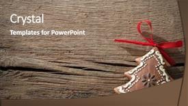  Presentation with vintage christmas - Presentation theme enhanced with vintage christmas decoration over old wooden background background and a coral colored foreground