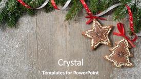  Presentation with vintage christmas - PPT layouts featuring vintage christmas decoration over old wooden background background and a gray colored foreground