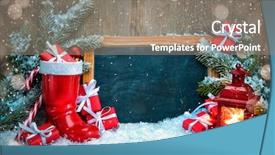  Presentation with christmas scene lantern - Slides having vintage christmas decoration with lantern background and a gray colored foreground