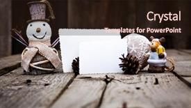  Presentation with vintage christmas - Theme consisting of vintage christmas decorations and cards with copyspace on wooden background background and a wine colored foreground