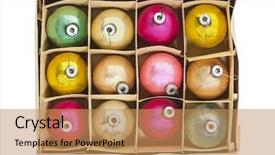  Presentation with christmas borders ornament border - Presentation design with vintage christmas ornament box isolated background and a coral colored foreground