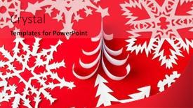 Presentation with vintage christmas - Cool new slides with vintage christmas postcard with true paper snowflakes backdrop and a red colored foreground